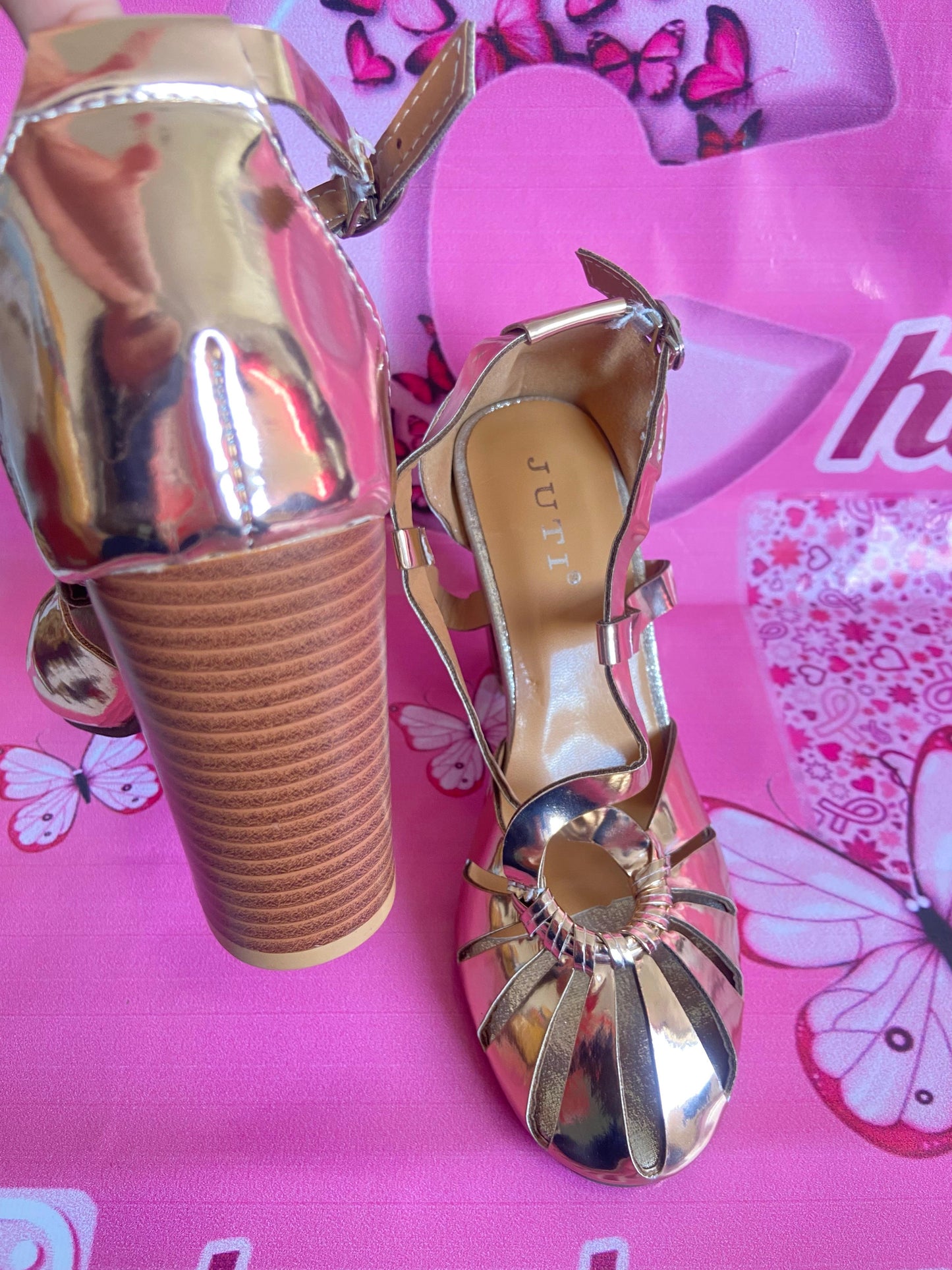Metallic Block HighHeels