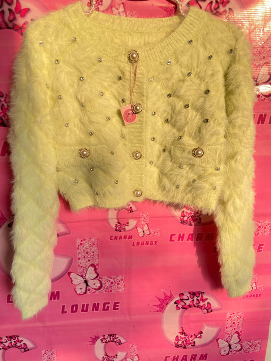 Fur Faux Korean Crop Top Sweater