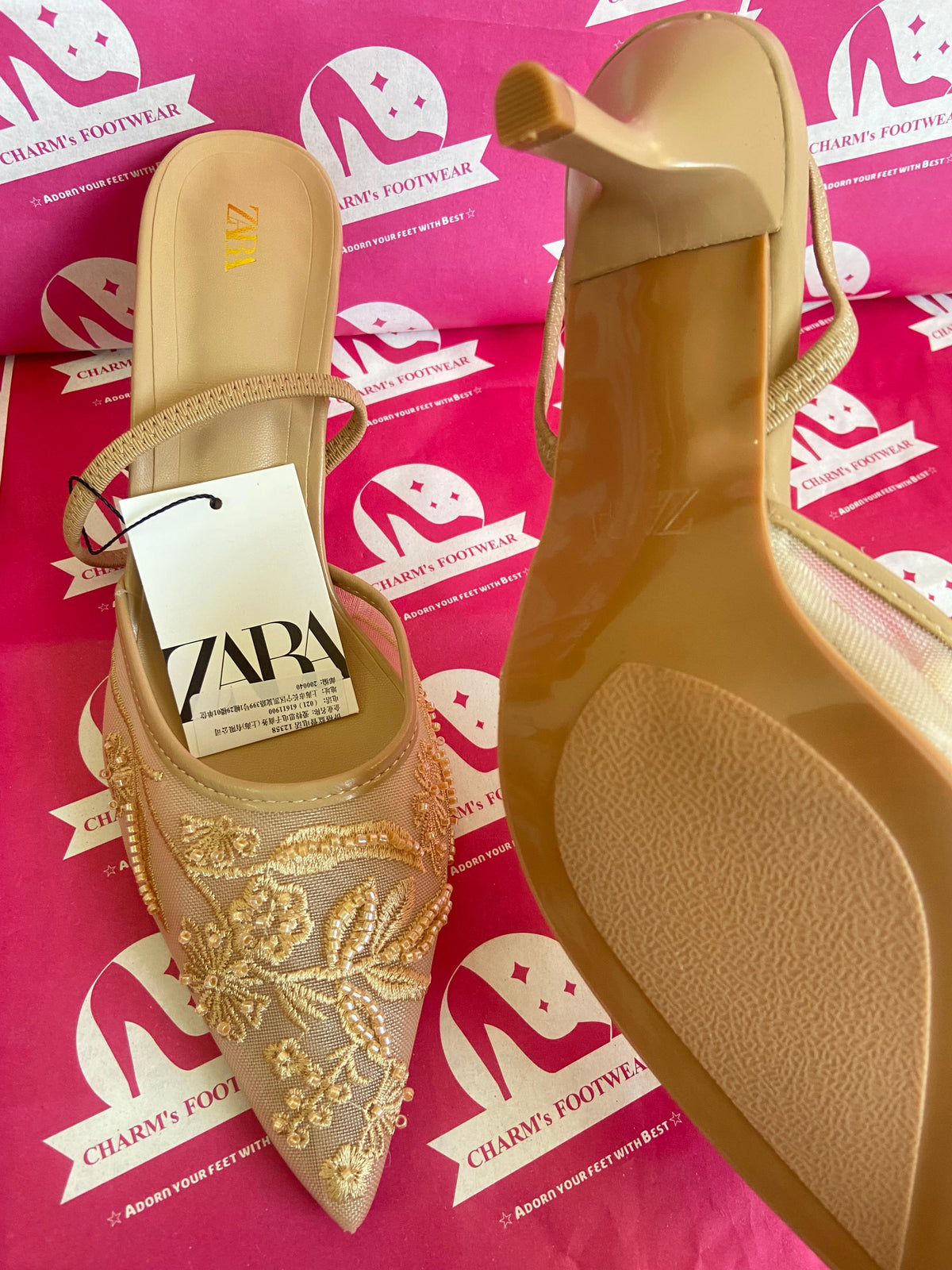 ZARA beige Heels