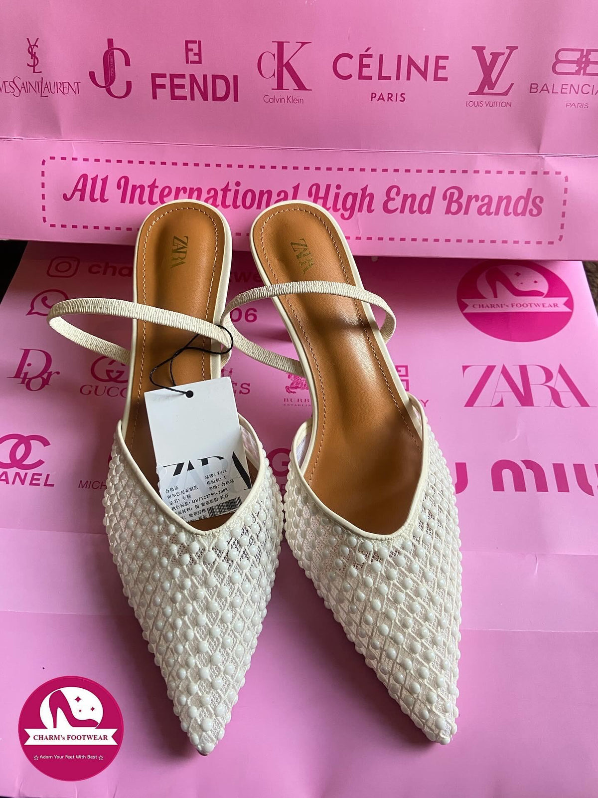 ZARA White Heels