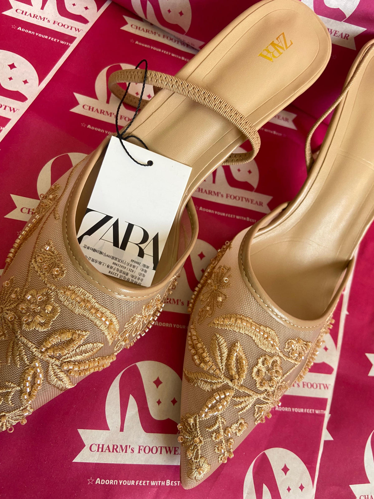 ZARA beige Heels