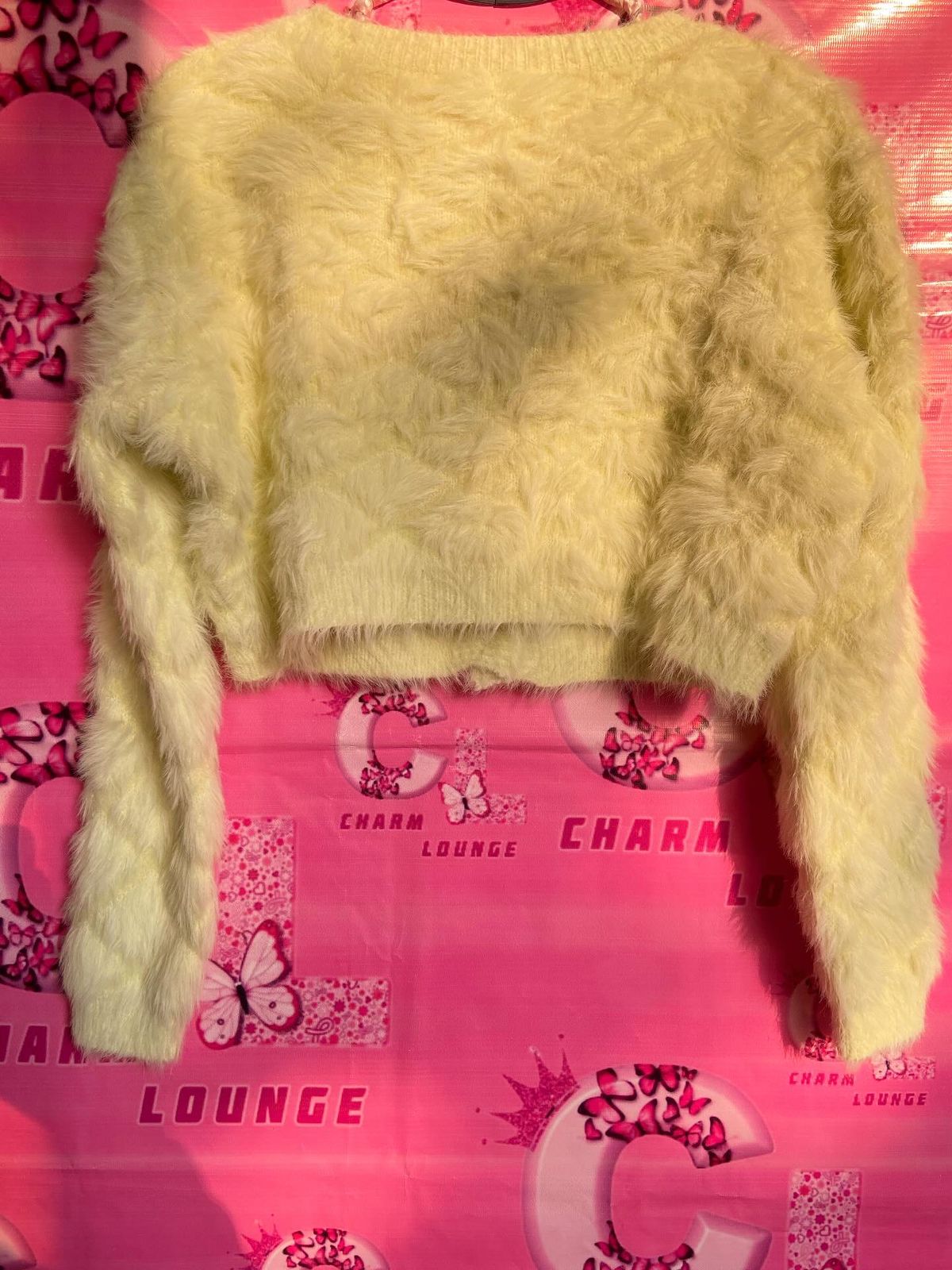 Fur Faux Korean Crop Top Sweater