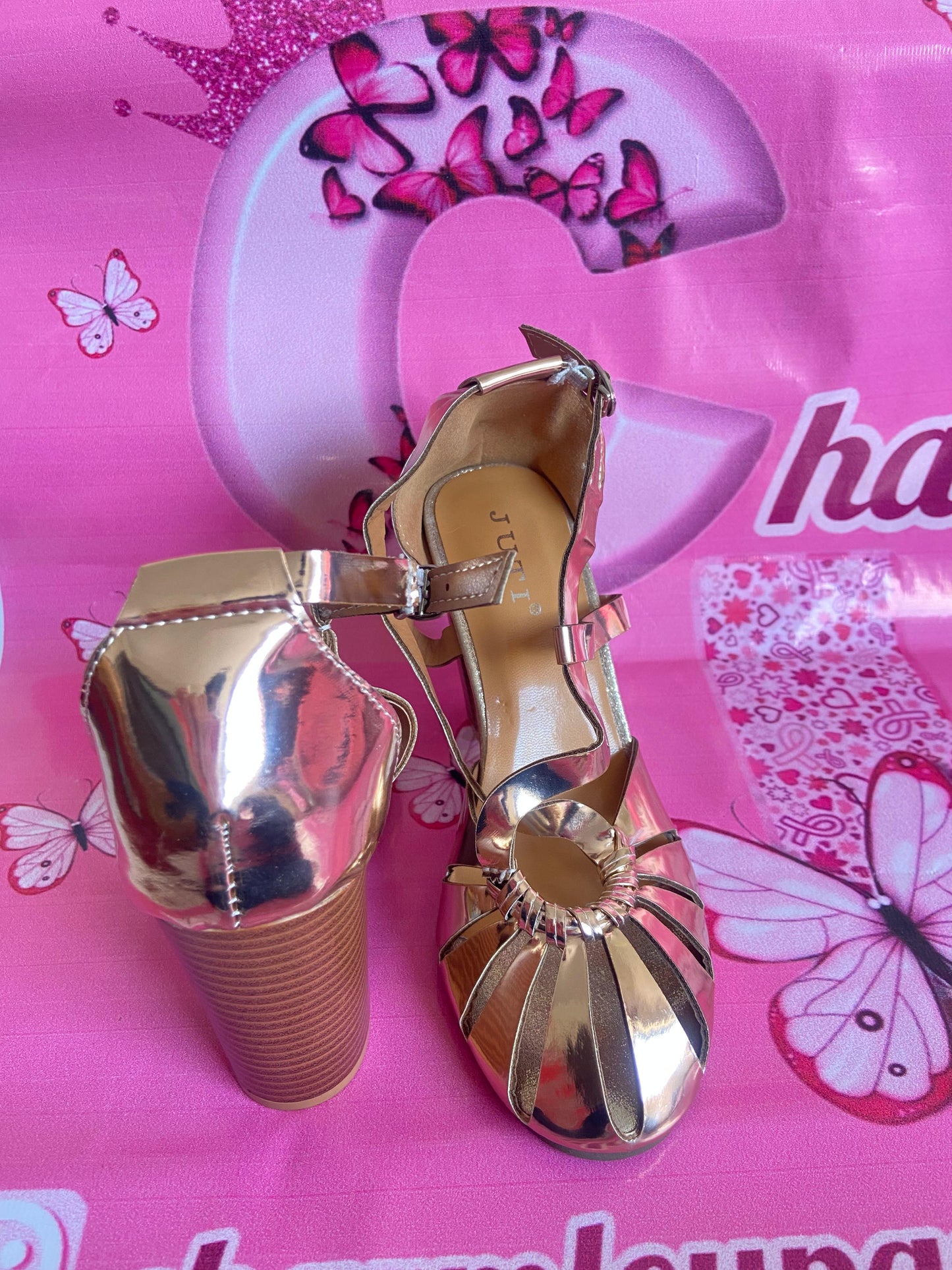 Metallic Block HighHeels