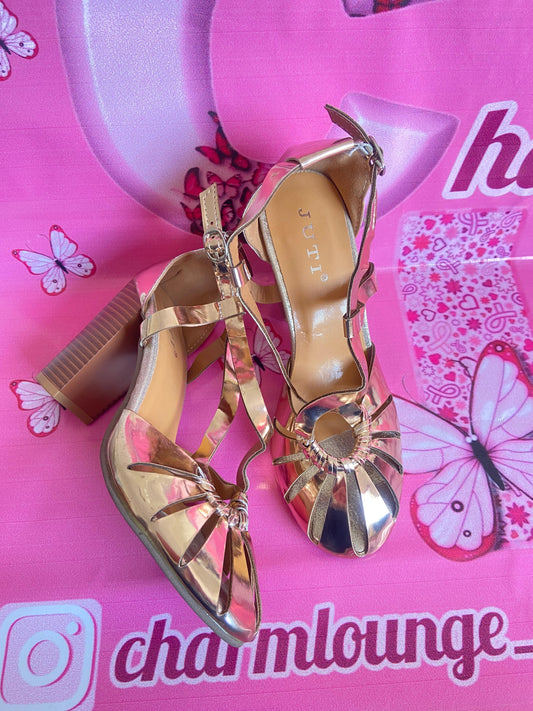 Metallic Block HighHeels