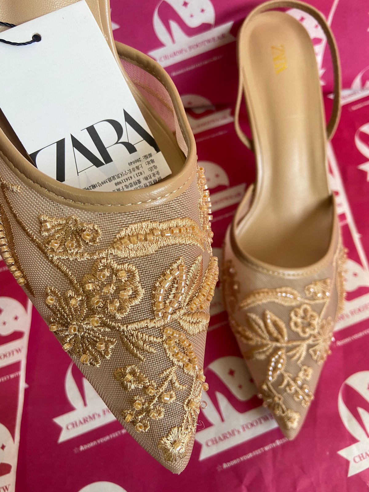 ZARA beige Heels