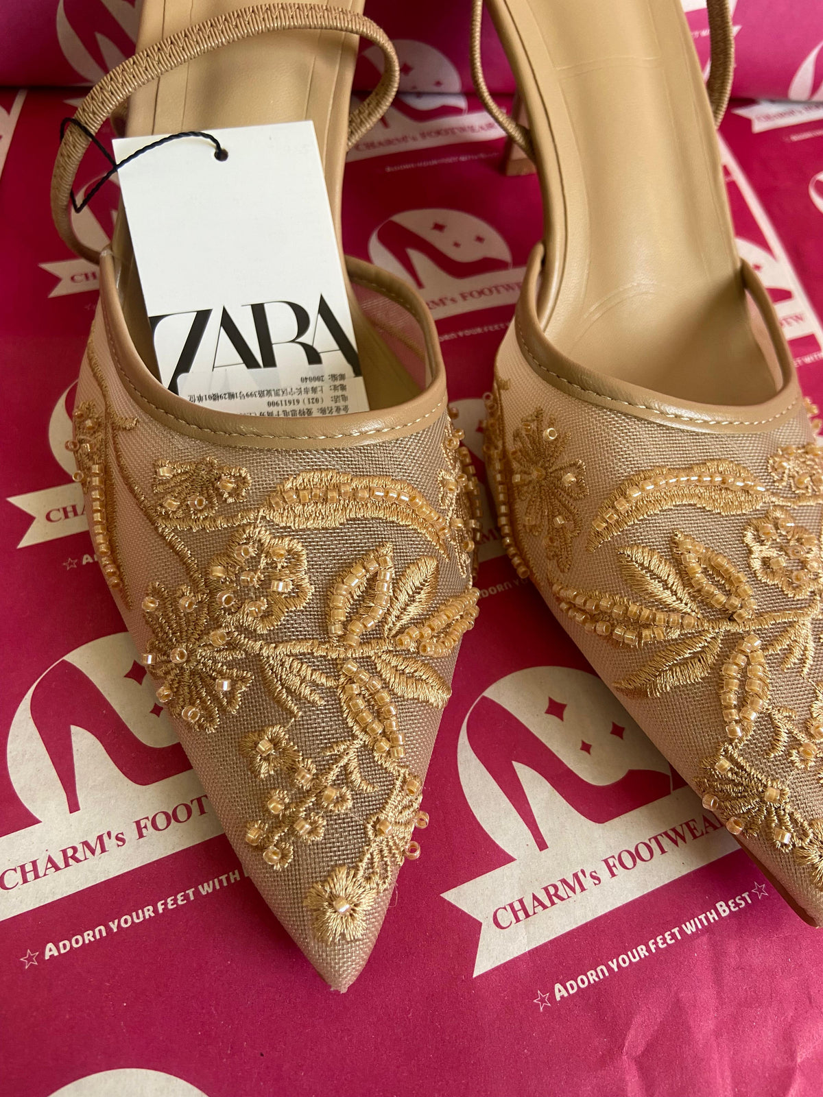 ZARA beige Heels