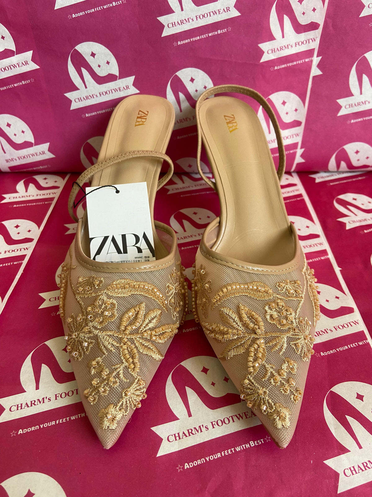 ZARA beige Heels