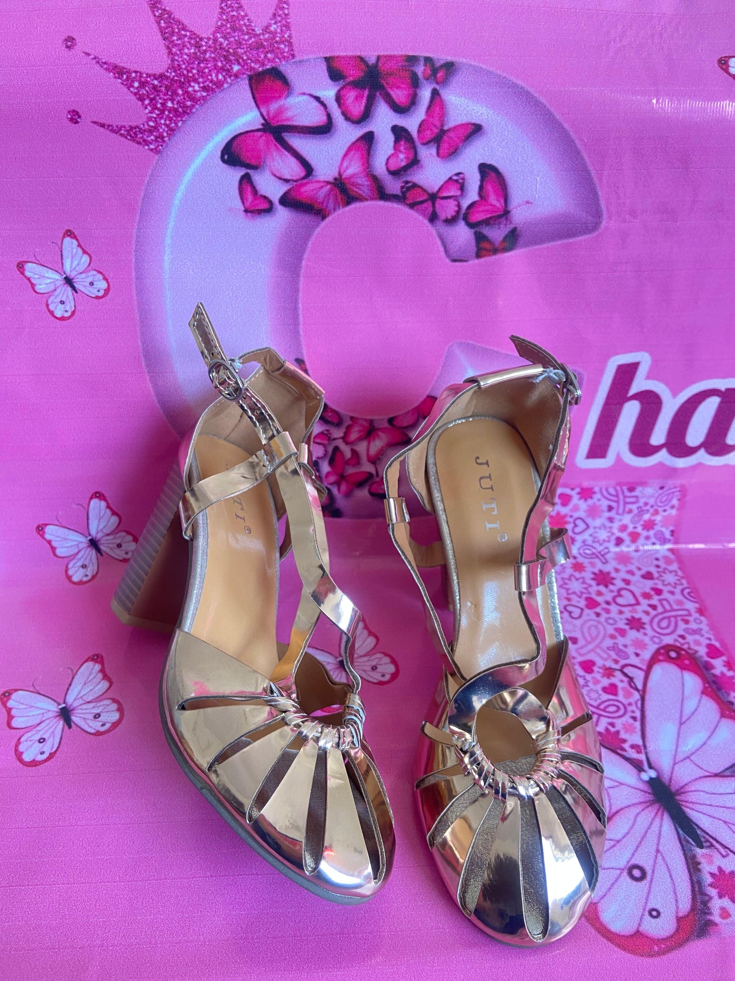 Metallic Block HighHeels