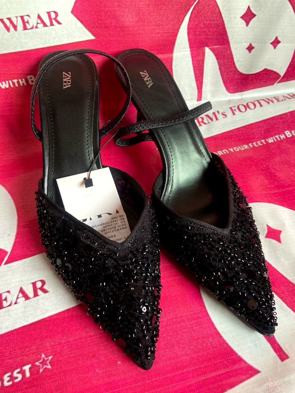 Black ZARA Slingback Heels
