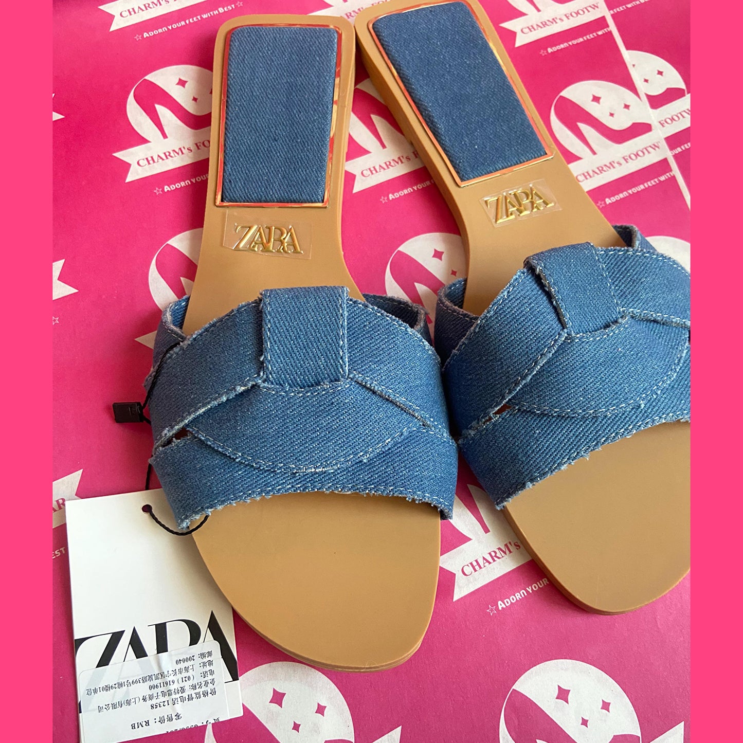 ZARA denim Slides ( PreOrder )